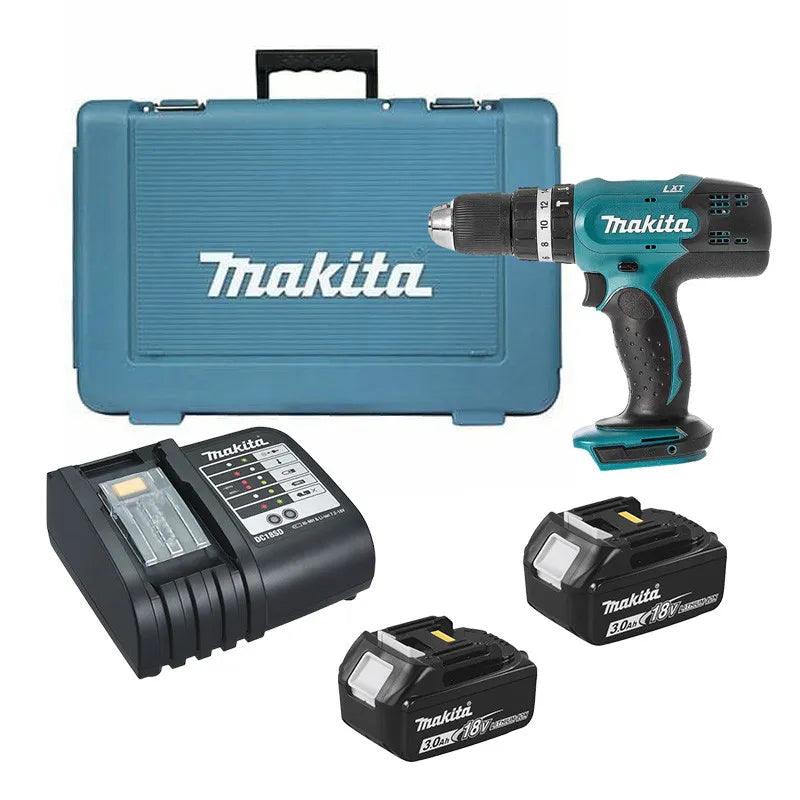 Perceuse visseuse à percussion Makita 18V Li-Ion LXT + 2 batteries 3Ah en coffret DHP453SFE ✨Comme neuf