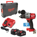 Perceuse visseuse Milwaukee 18V Li-Ion FUEL ONE-KEY™ avec AUTOSTOP™ + 2 batteries 5Ah I Coffret HDBOX M18 ONEDD2-502X