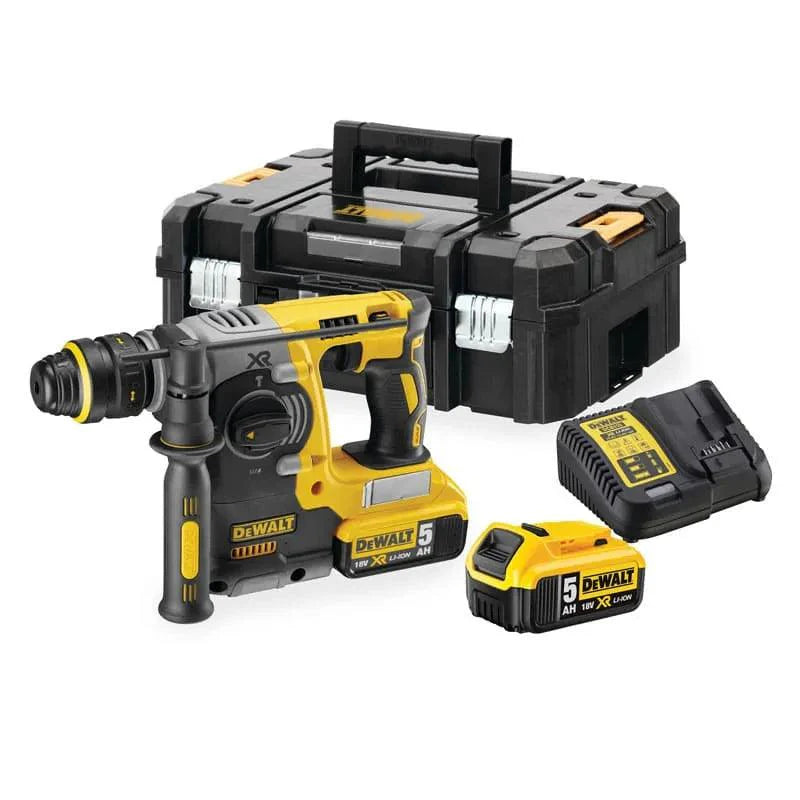 Perforateur burineur DeWalt 18V Li-Ion XR SDS-PLus 2,1J + 2 batteries 5Ah I Coffret T-STAK 2 DCH273P2T ✨Comme neuf